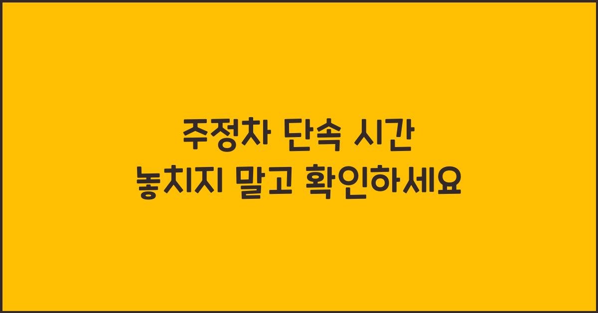 주정차 단속 시간