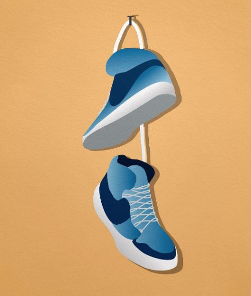 신발을 건조하는 모습