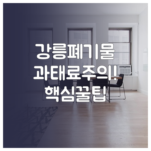 강릉시 대형폐기물 신청부터 수거까지 ..