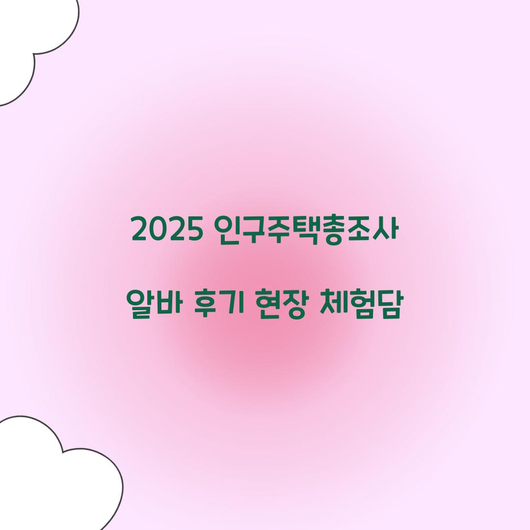 2025 인구주택총조사 알바 후기