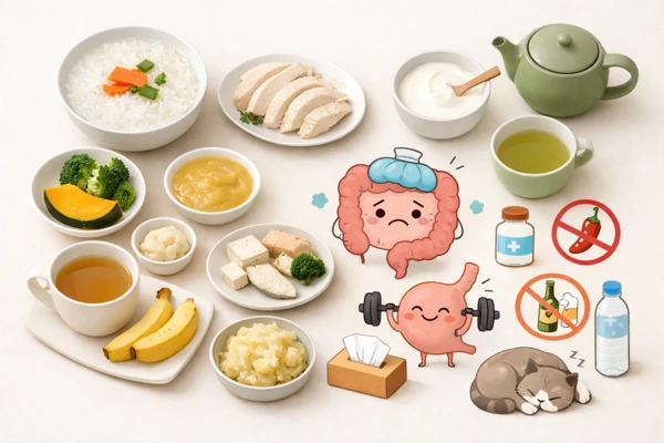 장염에 부담 없는 흰죽 식사