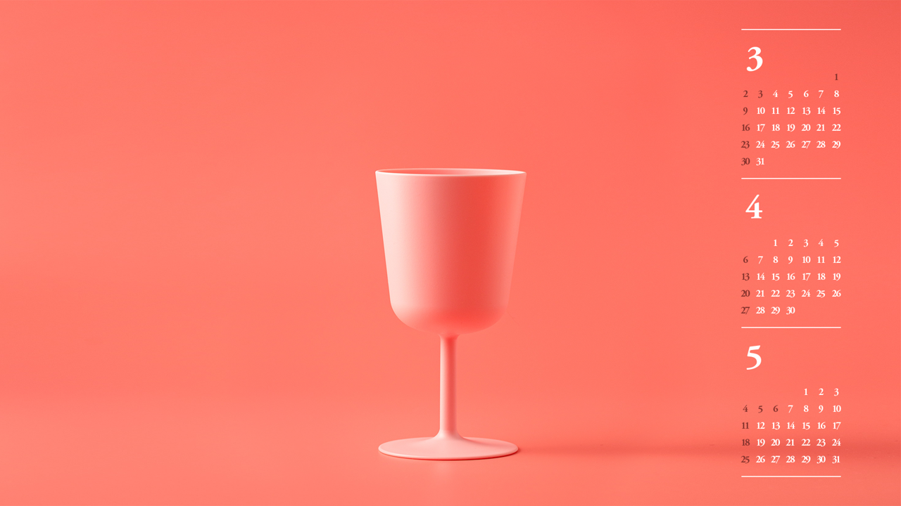 12 빨간 잔 B - 2025년4월 노트북배경화면