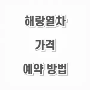해랑열차-가격