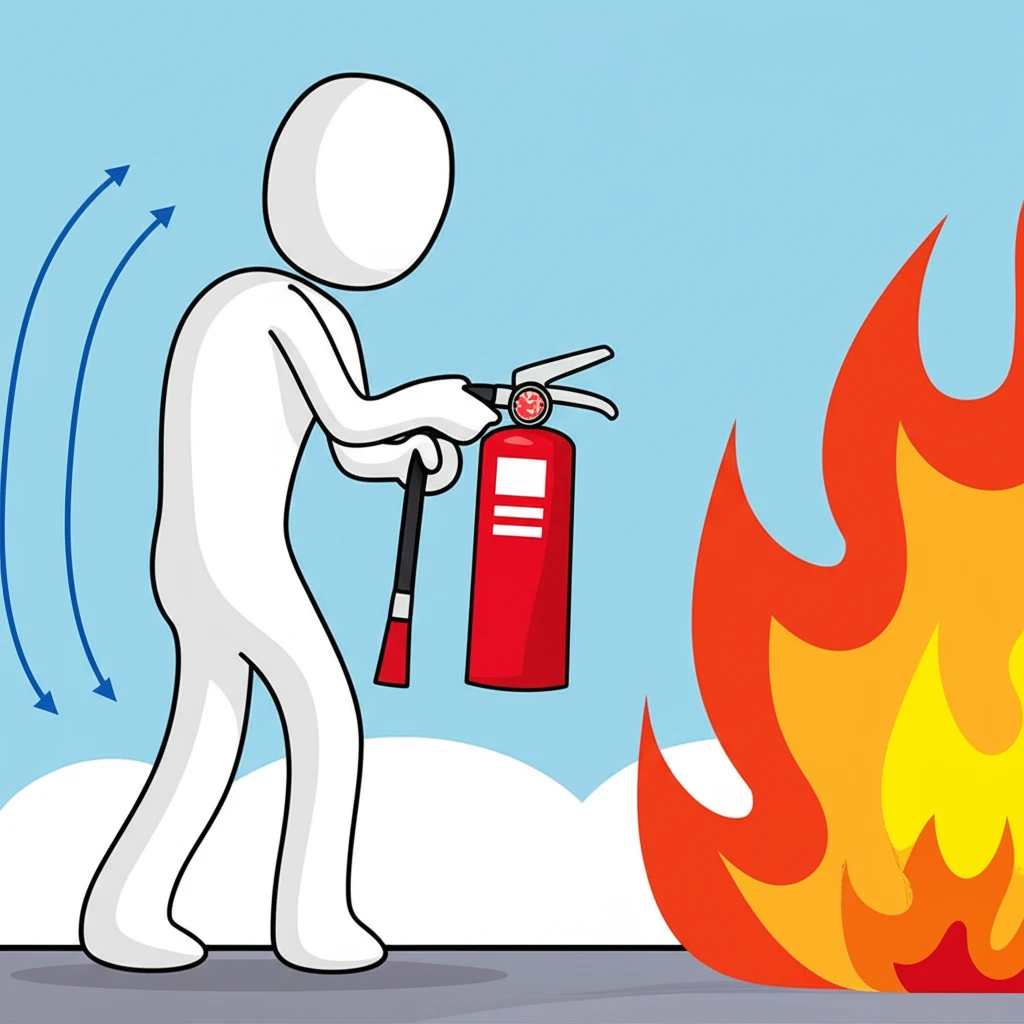 소화기 안전핀 제거 방법 및 화점 진..