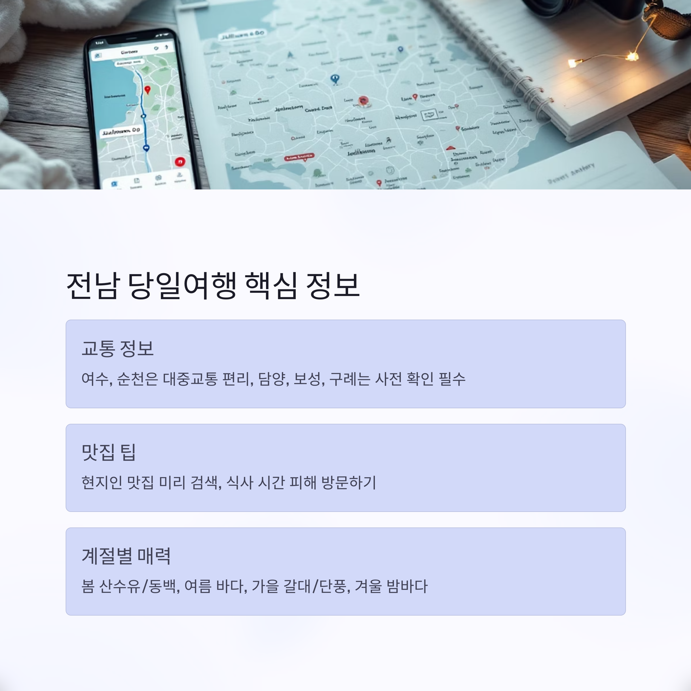 전남 당일치기 여행지 베스트 5