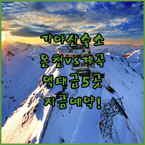 가야산 성주 합천 숙소 추천 5곳 온..