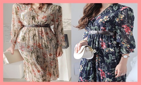 플라워 쉬폰 롱원피스