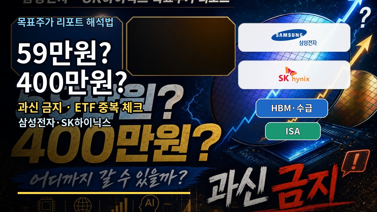 삼성전자 59만원 SK하이닉스 400만원 목표주가 리포트 ETF ISA 리스크 썸네일