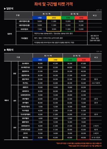 한화이글스 좌석 및 구간별 티켓 가격