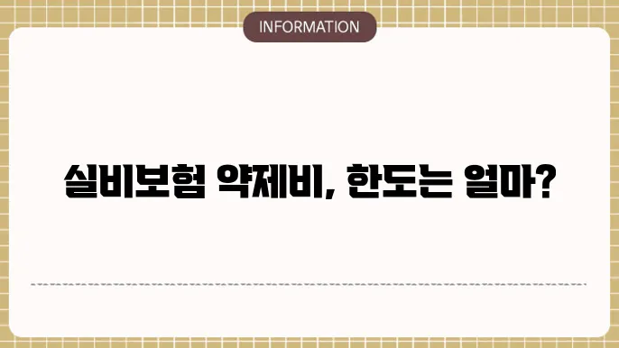 실비보험 약제비 한도 보장 가능한 최대 금액은?
