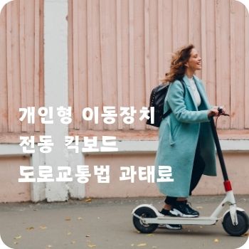 개인형 이동장치 전동 킥보드 도로교통법 과태료