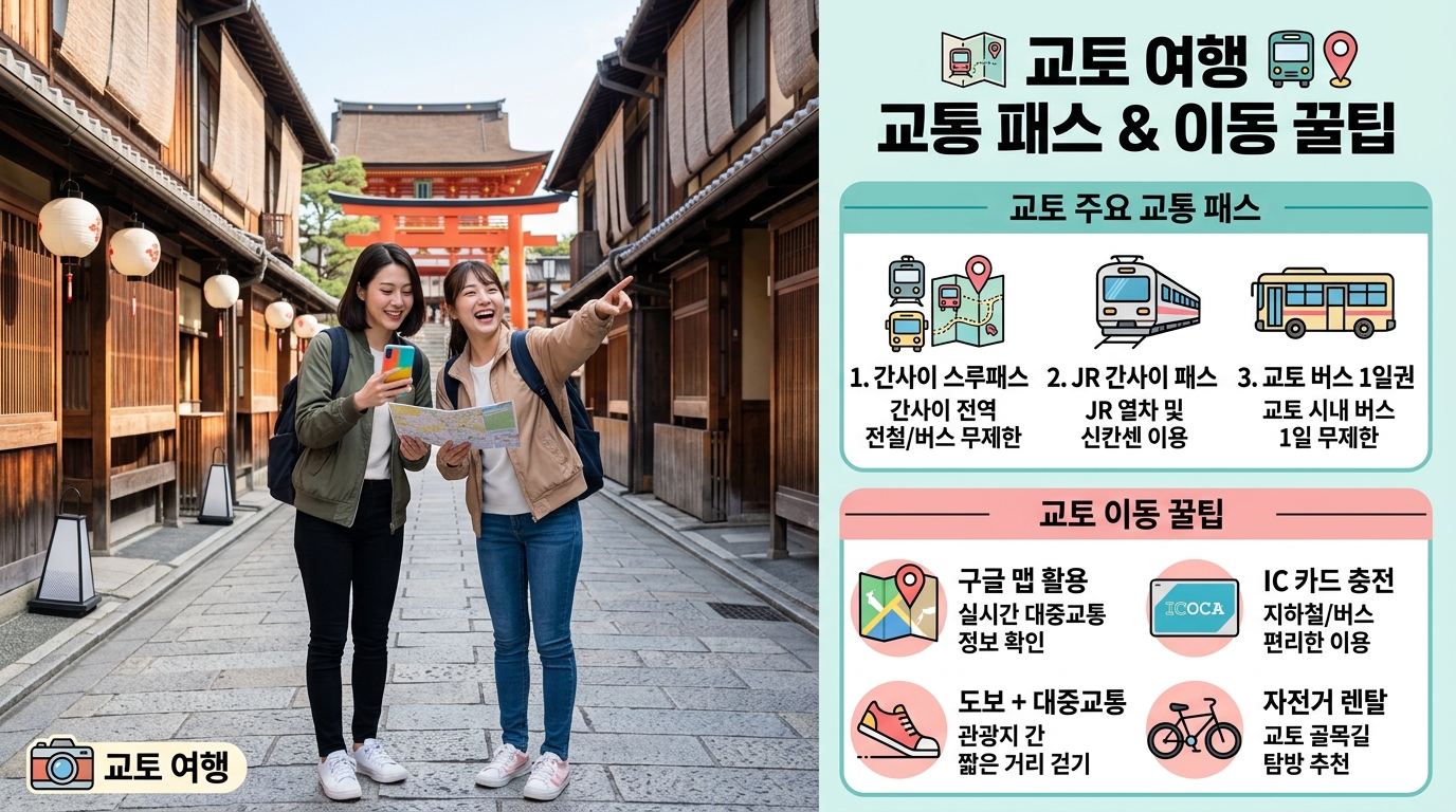 교토 구석구석을 편하게 누비는 교통 패스 활용과 이동 꿀팁 총정리.