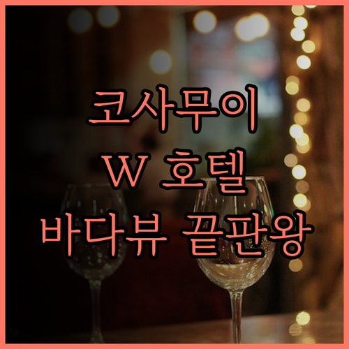 W 코 사무이 후기 바다뷰와 힙한 서