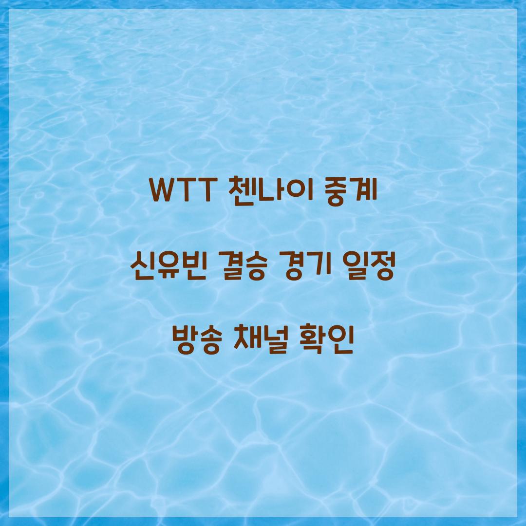 WTT 첸나이 중계