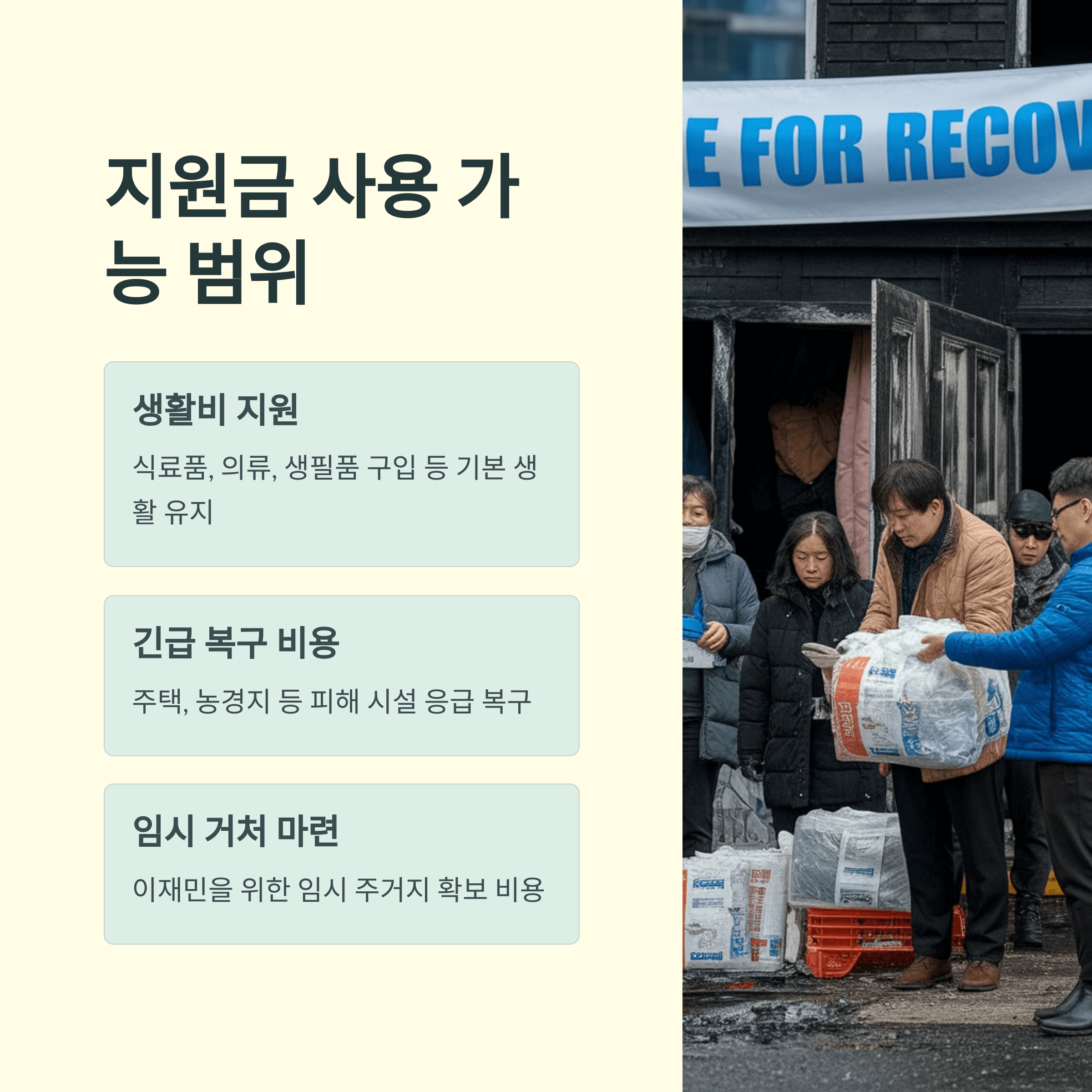 의성군 산불 피해 재난 지원금 지급 방법