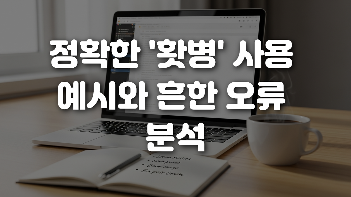 정확한 홧병 사용 예시와 흔한 오류 분석