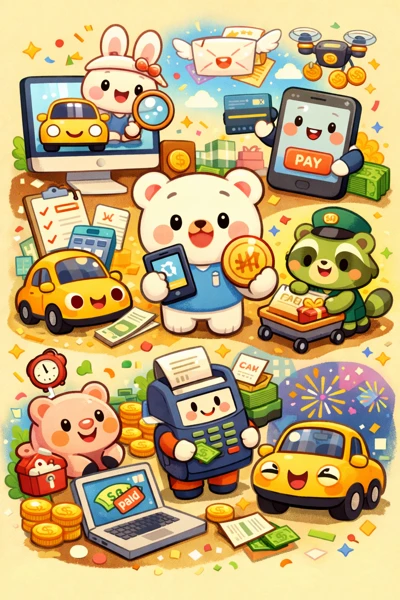 자동차세 결제하는 캐릭터