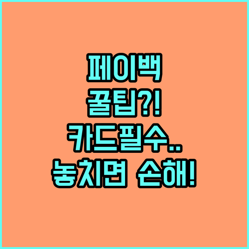 상생페이백, 현금영수증 제외 오직 카..