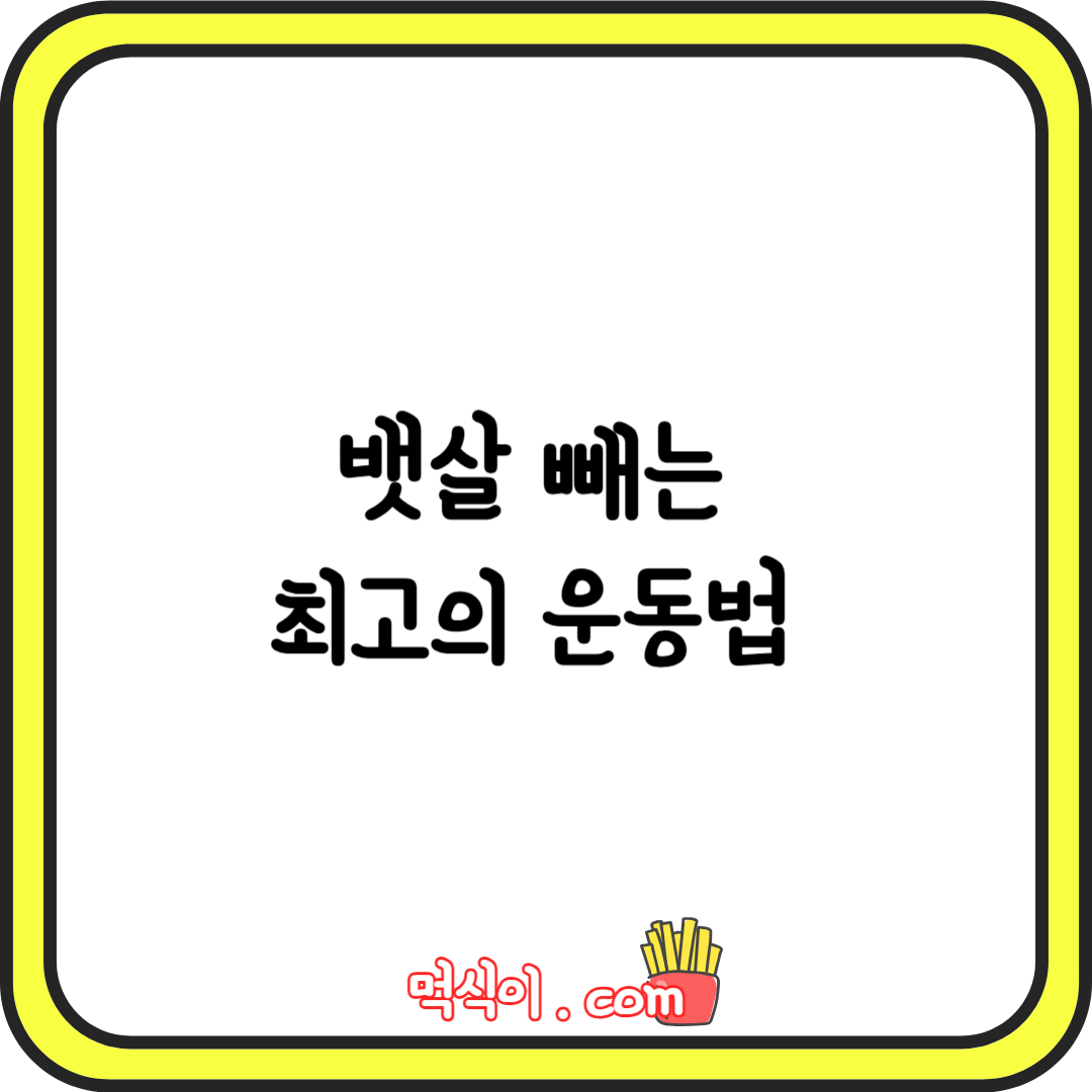 뱃살 빼는 최고의 운동법 알아보기1
