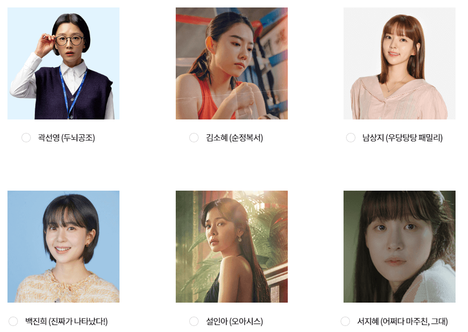 2023 KBS 연기대상 여자 인기상 후보