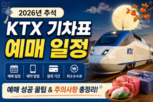 추석 KTX SRT 기차표 예매 일정 취소수수료