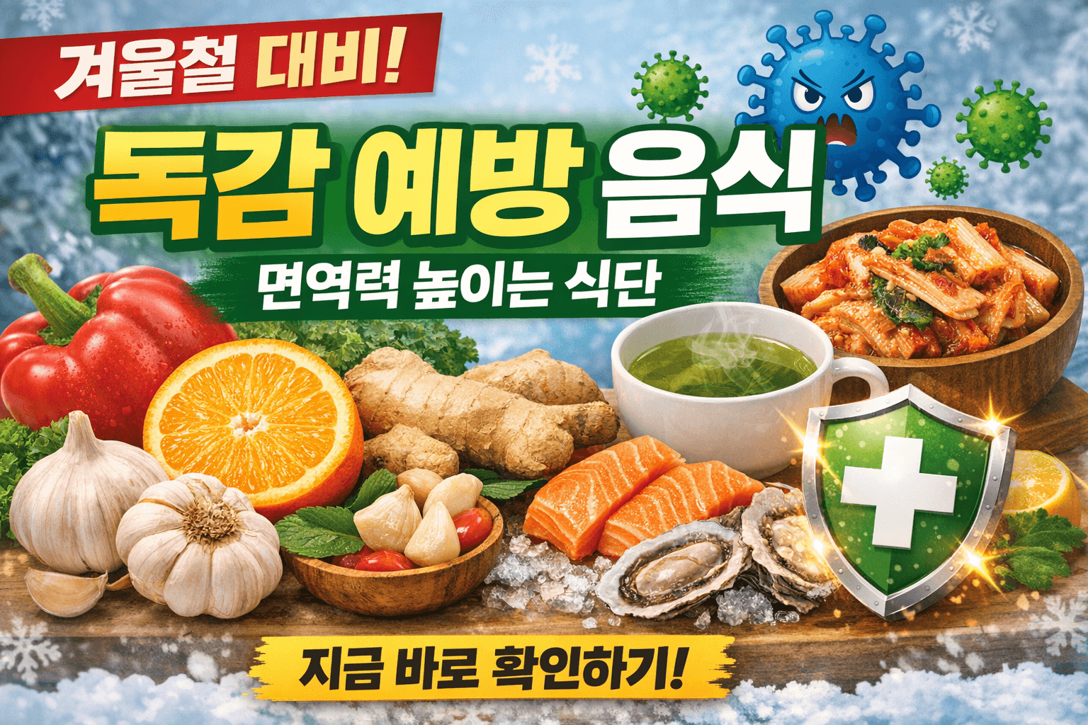 겨울철 독감 예방! 의사들이 추천하는 면역력 강화 음식 리스트