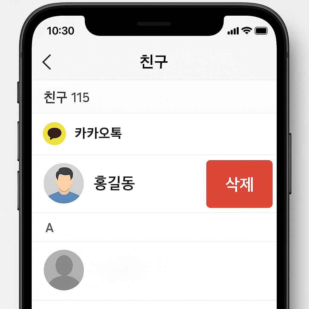 카톡 친구 삭제 