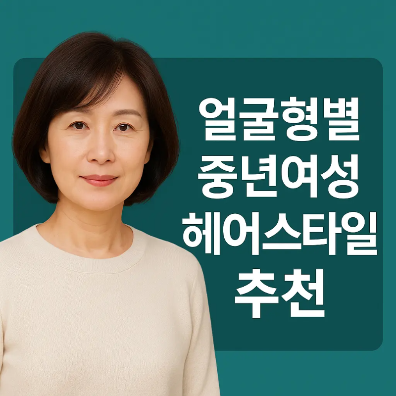 얼굴형별 중년여성 헤어스타일을 추천하는 블로그 썸네일 이미지
