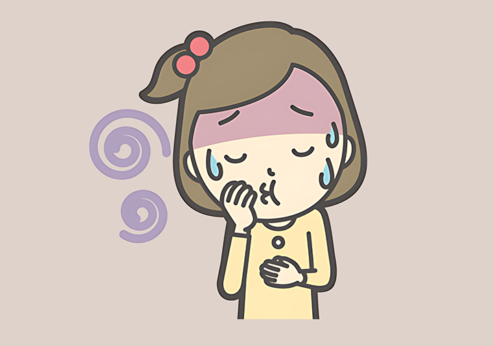 메스꺼움-증상이-있는-여성