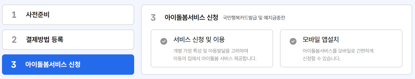 아이돌봄 서비스 이용단계