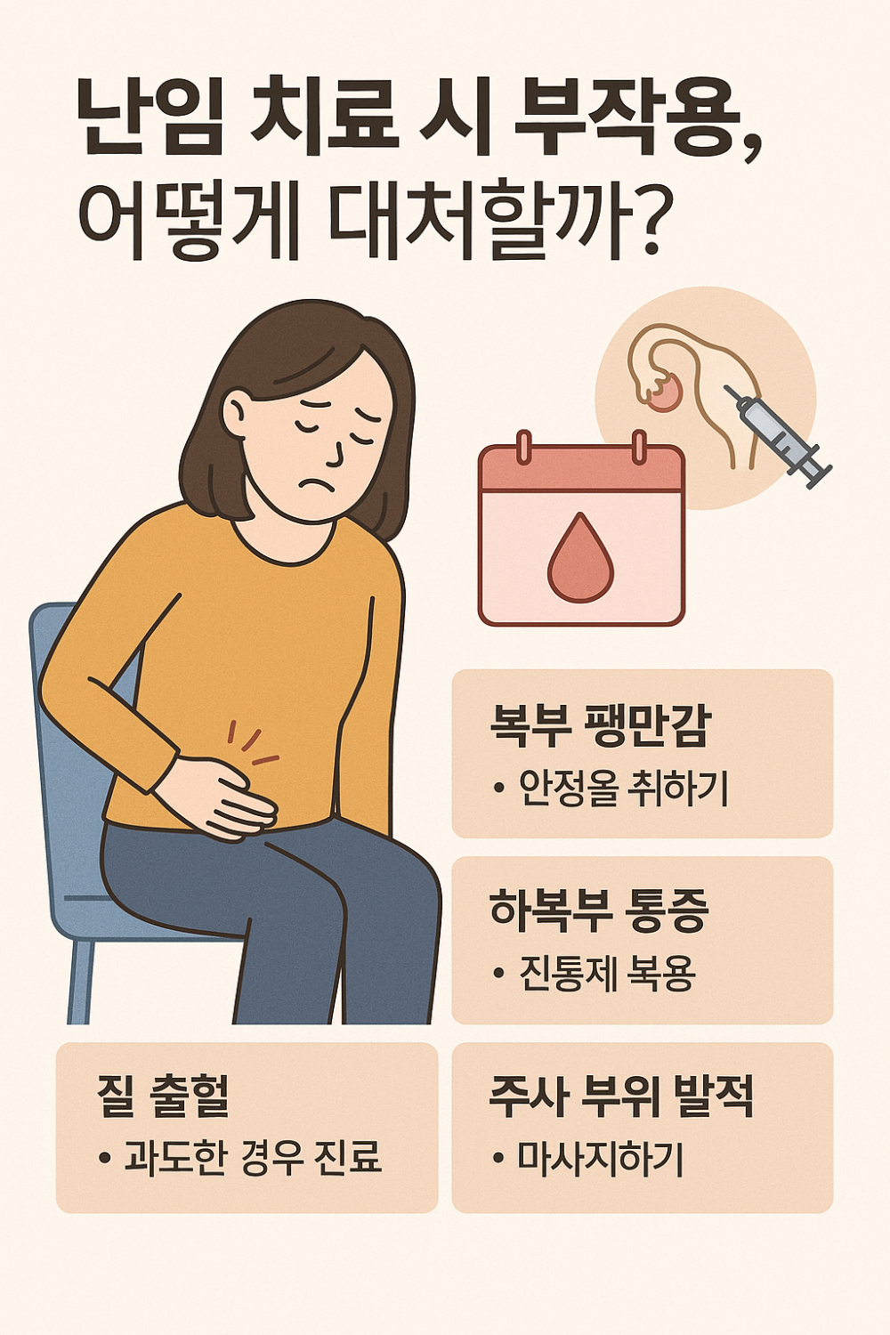 난임 치료 시 부작용, 어떻게 대처할까? 인포그래픽