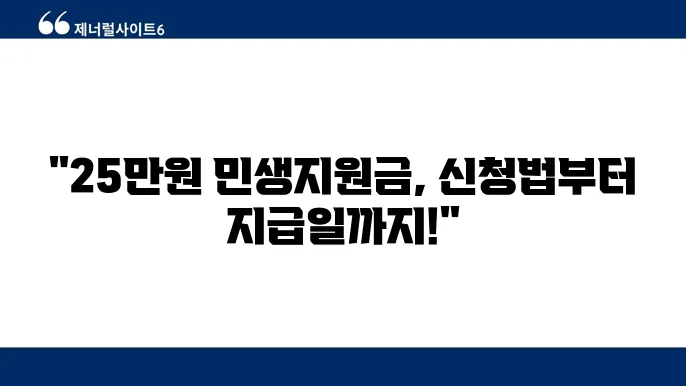 민생회복지원금 25만원 신청 방법 지급 싪소