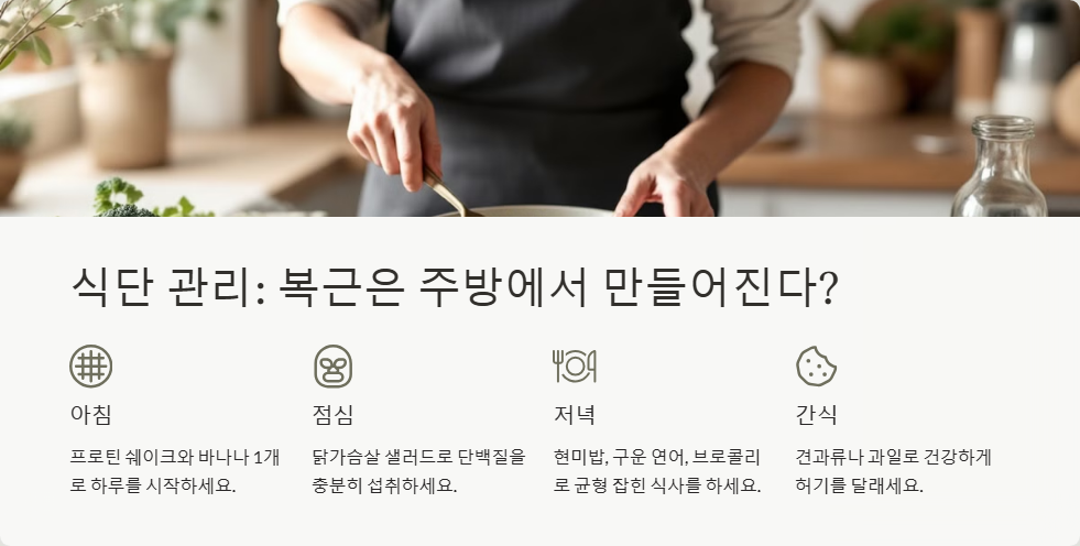 홈트로 복근 만드는 방법, 하루 10분 운동 루틴