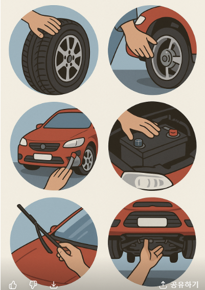 장마철 자동차 점검 체크리스트 5가지 (타이어, 브레이크, 배터리, 와이퍼, 하부 점검) 관련 사진