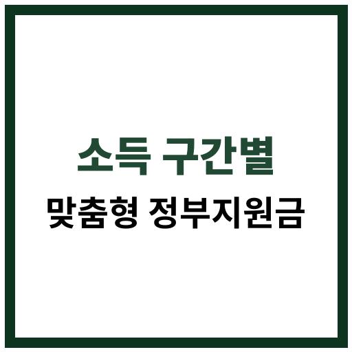 2025년 소득 구간별 맞춤형 정부지원금