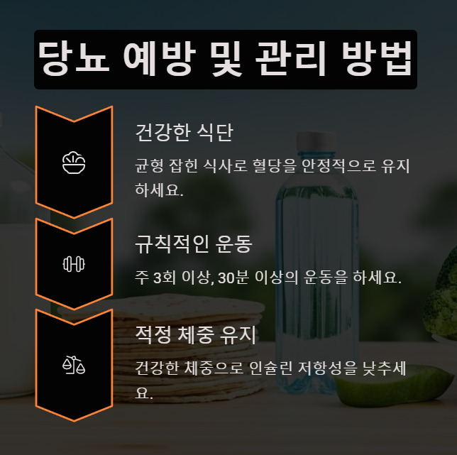 당뇨 예방 및 관리방법