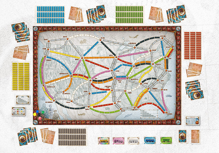 티켓투라이더 보드게임 준비