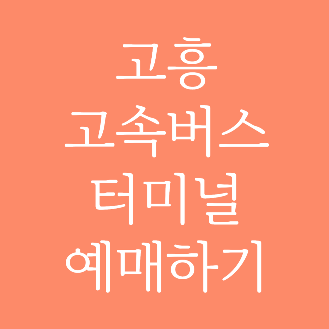 고흥 고속버스터미널 시간표 조회 및 예매하기