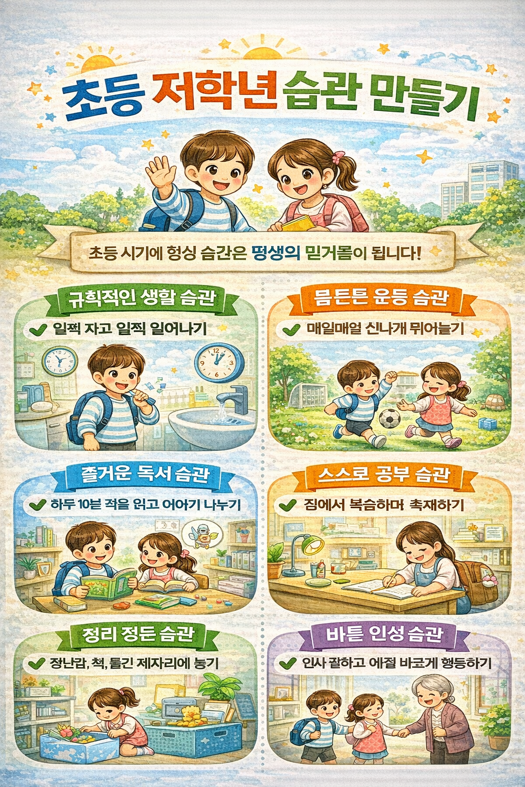 초등 저학년 습관 만들기 관련 사진