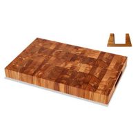 벨르썸 엔드그레인 도마 티크 + 거치대, 혼합색상, 1세트