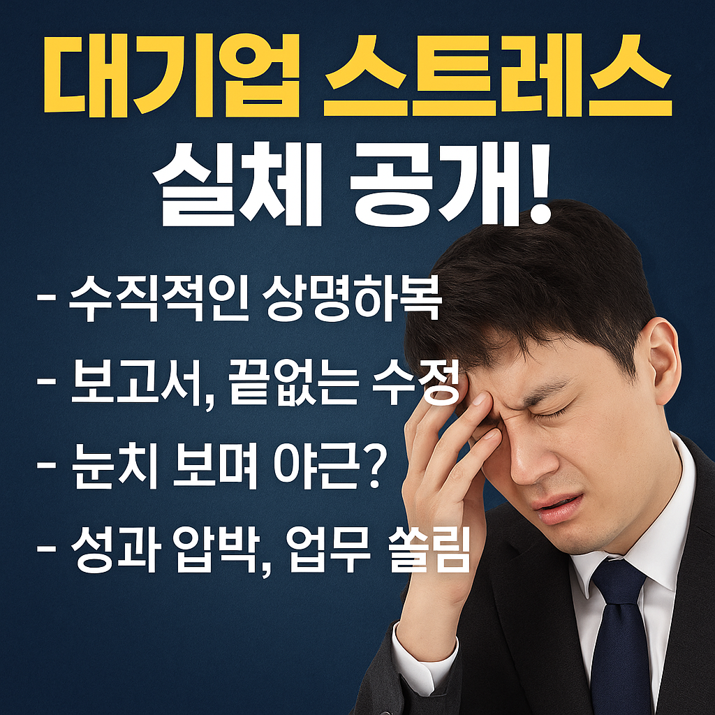 대기업 직원들이 실제로 느끼는 직장 내 스트레스