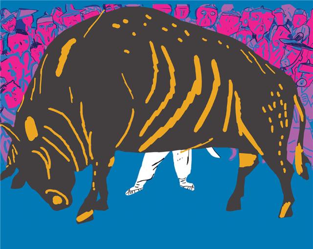 《강을 건너는 아이》 삽화