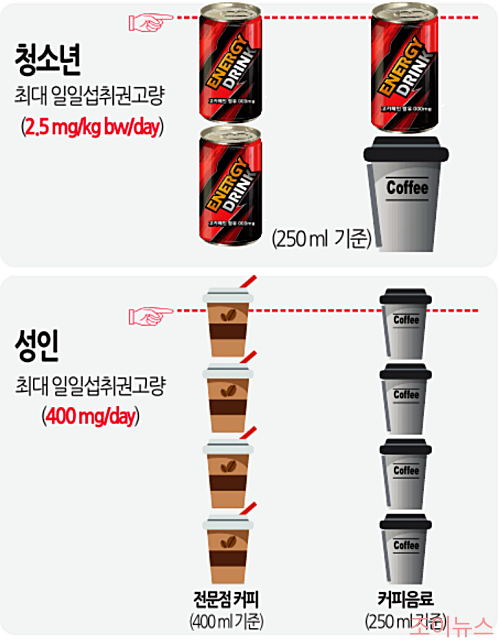 1일 권장 카페인 섭취량