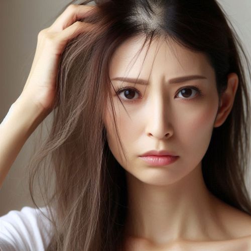 가늘어진 모발로 고민하고 있다