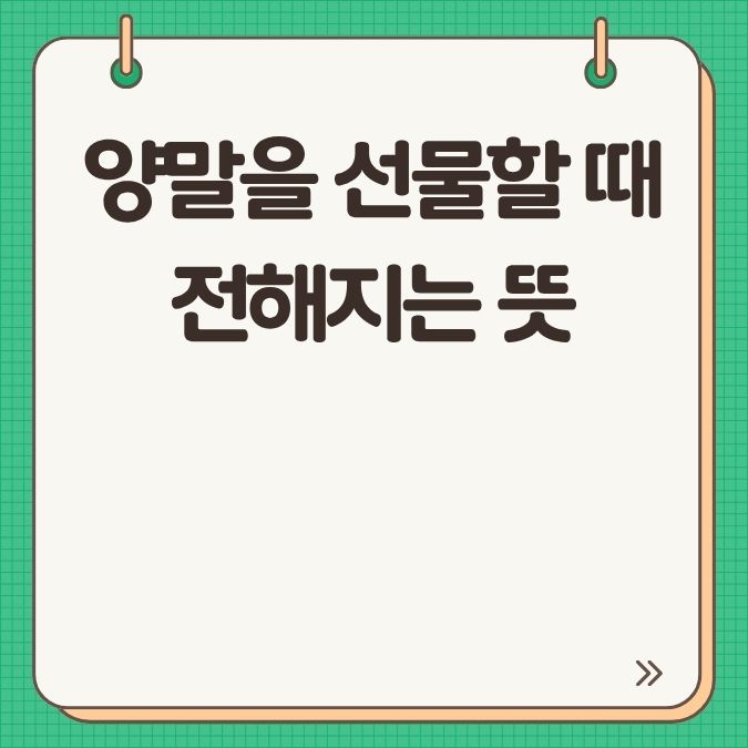 양말을 선물할 때 전해지는 뜻