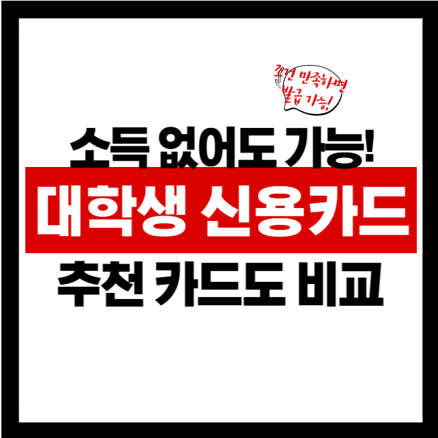 🎯 대학생 신용카드 발급 조건|소득 없이도 가능한 방법 총정리