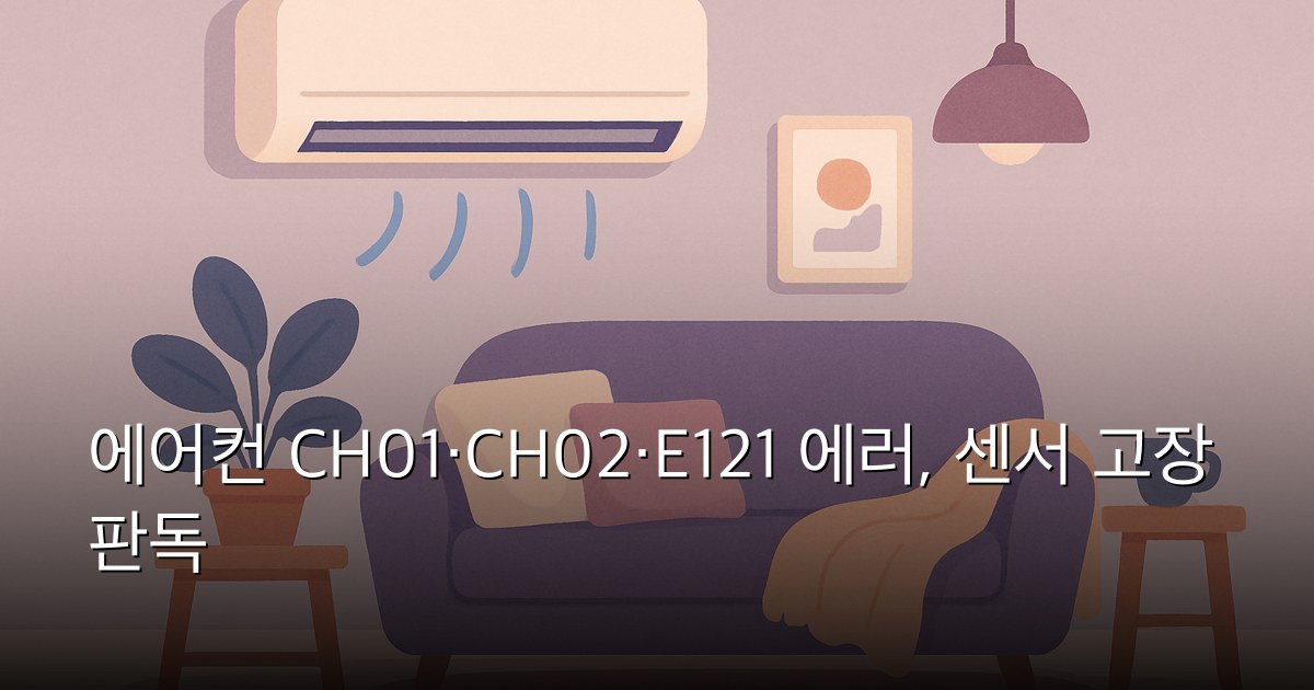 에어컨 CH01·CH02·E121 에러, 센서 고장 판독