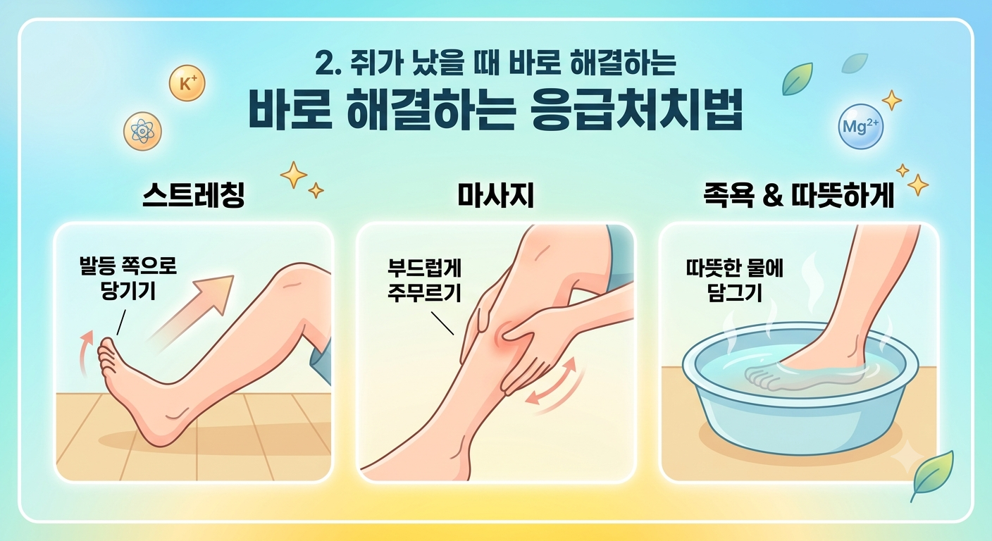 다리에 쥐가 났을 때 처치법