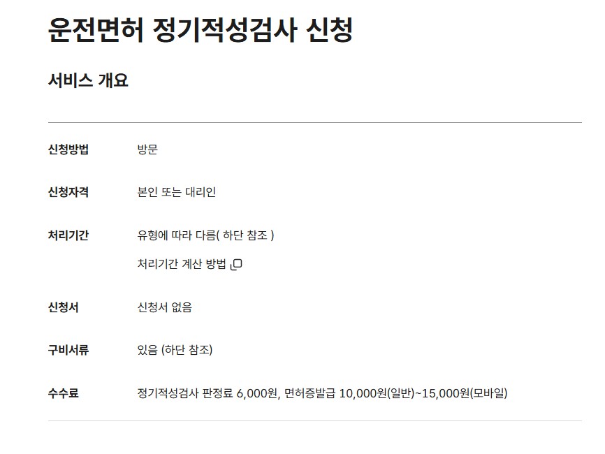 운전면허증 갱신 적성검사