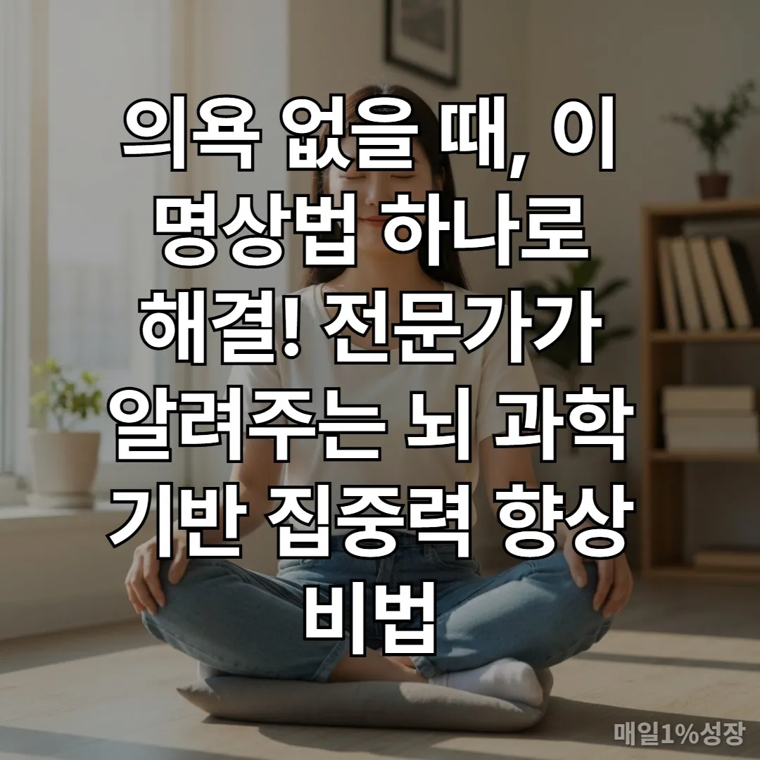 의욕 없을 때 뇌 과학 기반 명상으로 집중력을 높이는 한국 여성